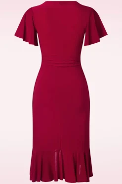 Outlet Desiree Pencil Jurk In Rood Vrouwen Plus Size Jurken