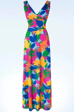 Online Deveny Abstract Maxi Jurk In Multi Vrouwen Plus Size Jurken