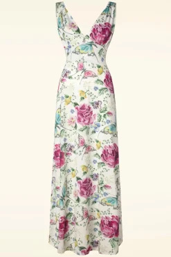 Clearance Deveny Floral Maxi Jurk In Gebroken Wit Vrouwen Plus Size Jurken