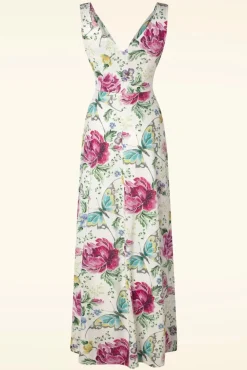 Clearance Deveny Floral Maxi Jurk In Gebroken Wit Vrouwen Plus Size Jurken