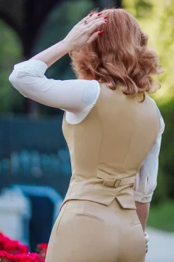 Hot Dianne Gilet In Beige Vrouwen Jassen