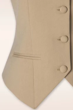 Hot Dianne Gilet In Beige Vrouwen Jassen