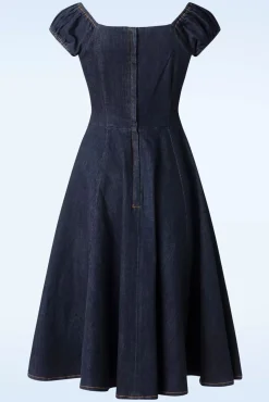 Outlet Dolores Denim Doll Jurk In Blauw Vrouwen Effen Jurken