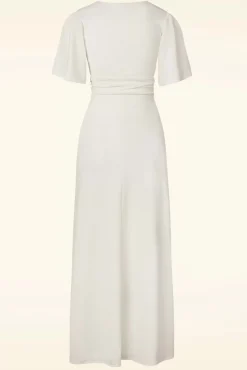 Clearance Eleanor Glitter Maxi Jurk In Egret Vrouwen Maxi Jurken