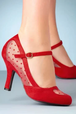 Elegante Spots Pumps In Rood Vrouwen Pumps