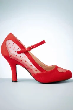 Elegante Spots Pumps In Rood Vrouwen Pumps
