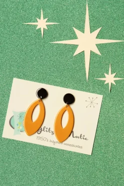 New Ellips Hanger Oorbellen In Mosterd Vrouwen Sieraden