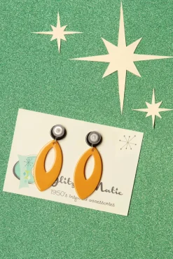 New Ellips Hanger Oorbellen In Mosterd Vrouwen Sieraden