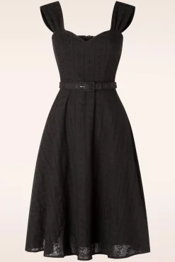 Embroidery Summer Flare Jurk In Zwart Vrouwen Plus Size Jurken