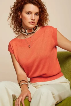 Outlet Erin Top Spiro In Vlam Oranje Vrouwen Truitjes