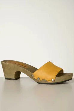 Outlet Erni Slip On Clogs In Geel Vrouwen Sandalen