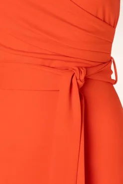 Clearance Evie Pencil Jurk In Oranje Vrouwen Plus Size Jurken