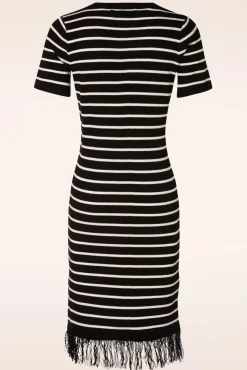 Outlet Ezra Midi Jurk In Zwart En Wit Vrouwen Midi Jurken