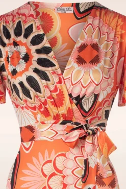 Feline Groovy Maxi Jurk In Oranje Vrouwen Plus Size Jurken