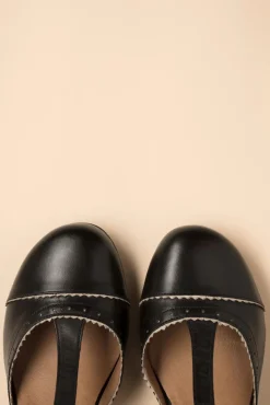 Hot Fernie T-Strap Pumps In Zwart En Creme Vrouwen Pumps