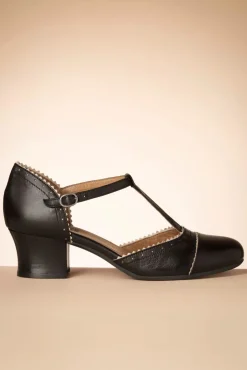 Hot Fernie T-Strap Pumps In Zwart En Creme Vrouwen Pumps