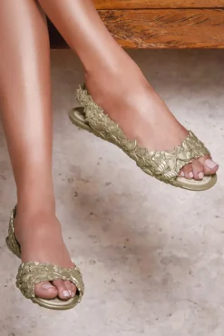 Hot Flexi Butterfly Flipflop Sandalen In Goud Vrouwen Slippers