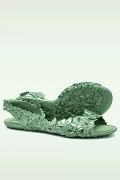 New Flexi Butterfly Flipflop Sandaaltjes In Glossy Groen Vrouwen Slippers