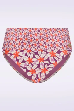 Outlet Flipover Summer Flowers Bikinibroekje In Paars Vrouwen Bikini's