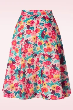 Floral Cat Flare Rok In Multi Vrouwen Rokken
