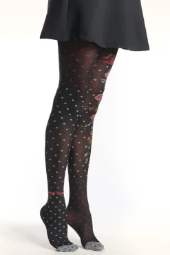 Hot Flower And Polkadots Panty In Zwart Vrouwen Panty's