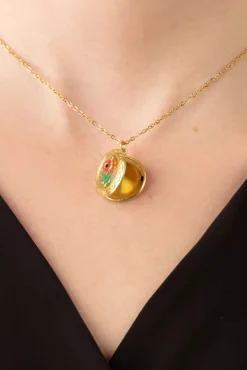 Hot Flower Locket Ketting In Goud Vrouwen Sieraden