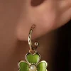 New Flower Love Oorbellen In Goud En Groen Vrouwen Sieraden