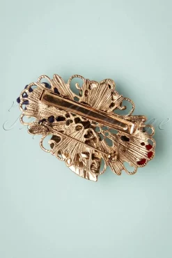 Discount Freda Flower Cluster Haarclip En Broche In Goud En Multi Vrouwen Haaraccessoires