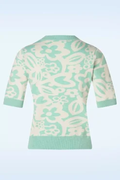 Sale Freya Flower Jumper In Mintblauw Vrouwen Truitjes