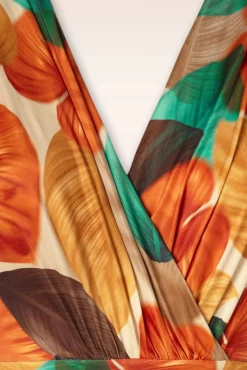 Best Freya Maxi Jurk Met Bladprint In Ornaje Vrouwen Plus Size Jurken