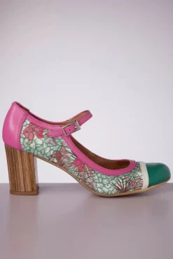 New Frida Mary Jane Pumps In Fuchsia En Groen Vrouwen Pumps