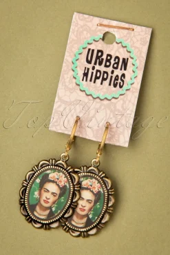 Best Frida Oorbellen In Antiekgoud En Groen Vrouwen Sieraden