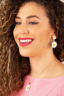 Hot Friendly Wildflower Oorbellen In Wit Vrouwen Sieraden