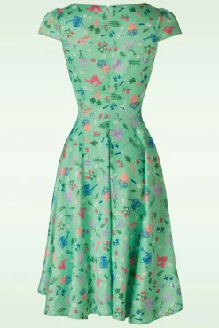 Best Garden Criss Cross Flare Jurk In Groen Vrouwen Swing Jurken