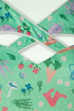 Best Garden Criss Cross Flare Jurk In Groen Vrouwen Swing Jurken