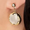 Hot Gold Plated Cat Eye Oorstekers In Wit Vrouwen Sieraden