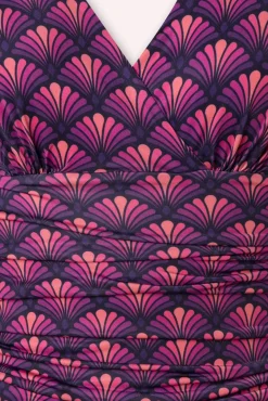 Sale Grecian Fan Maxi Jurk In Paars Vrouwen Plus Size Jurken