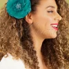 Sale Grote Bloemcorsage In Turkoois Vrouwen Haaraccessoires