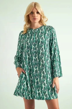 New Gwenola Mid Century Retro Jurk In Groen Vrouwen Plus Size Jurken