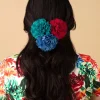 Haarbloemenset In Klaproos Roos, Provence En Turquoise Vrouwen Haaraccessoires