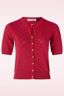Hot Heart Blooms Cardigan In Rood Vrouwen Vestjes