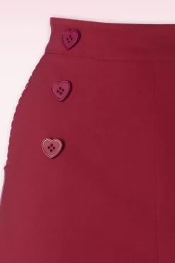 Online Heart Button Shorts In Rood Vrouwen Broeken