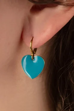 Hot Heart Oorbellen In Turquoise Vrouwen Sieraden