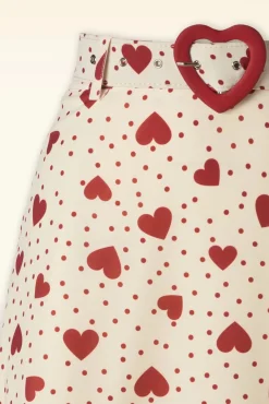 Outlet Heart Polka Dot Midi Rok In Creme Vrouwen Rokken