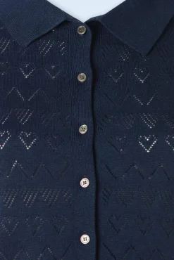 Discount Heart Waves Cardigan In Marineblauw Vrouwen Vestjes