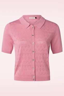 Heart Waves Cardigan In Roze Vrouwen Vestjes