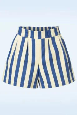 Online Hilton Deck Gestreepte Shorts In Wit En Blauw Vrouwen Broeken