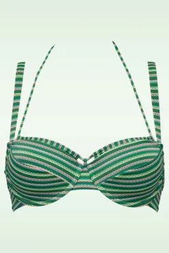 Discount Holi Vintage Balconette Bikini Top In Botanisch Groen Vrouwen Bikini's