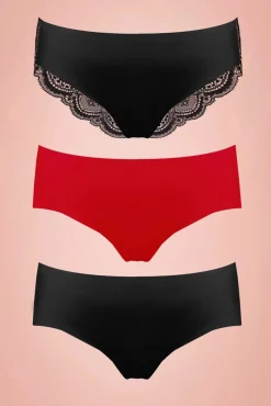Sale Holiday Hipster Gift Pack In Zwart En Rood Vrouwen Lingerie