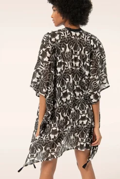 New Inca Kimono In Zwart Vrouwen Pareo's & Zonnehoeden